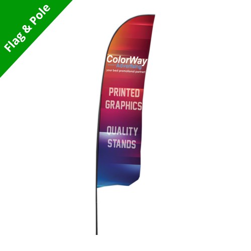 Feather Flags 3m - Flag & Pole Double Sided