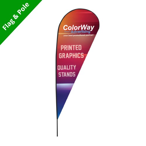 Teardrop Flags 4m - Flag & Pole Double Sided