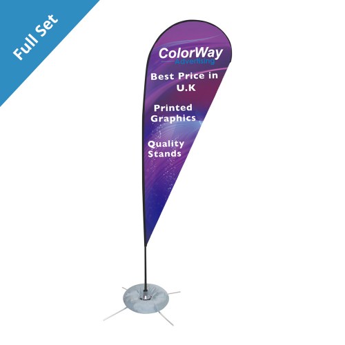 Teardrop Flags 2.4m - Full Set Single Sided